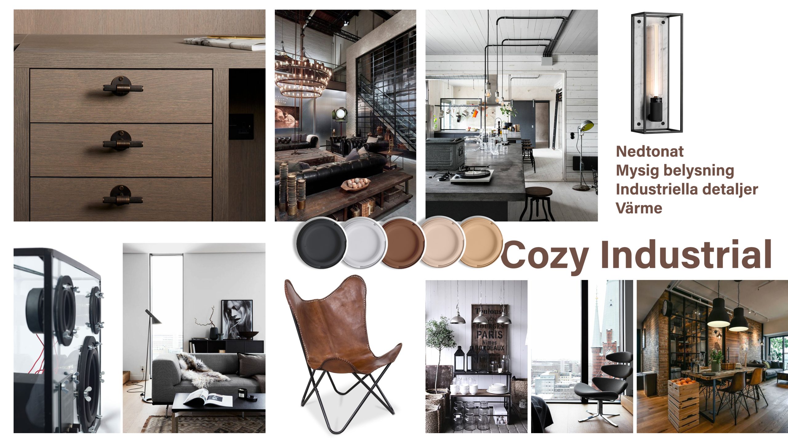 Moodboard cozy industrial